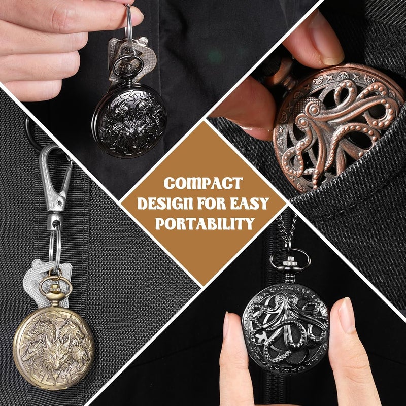 banloga D&D Dice Set,7PCS Metal Dice for Dungeons and Dragons,Mini Dice Set with Pocket Watch Case,Role Playing Board Games Accessories (Octopus, Bronze) - Image 5